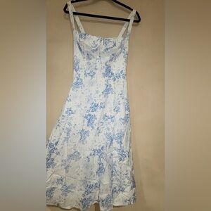 Blue Floral Print Dress